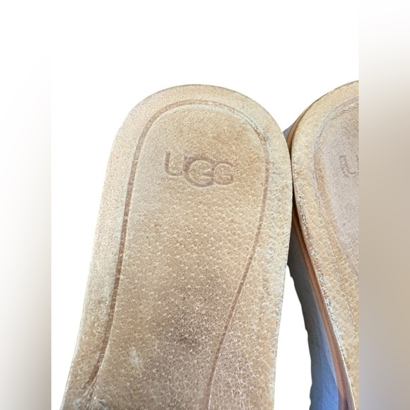 UGG Joan Oversized Bow Slip On Platform Sandals sz 8 color salmon preloved - Picture 7 of 8